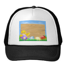 Easter chicken and chocolate painted eggs mesh hats
