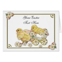 Easter Chicks Customizable Greeting Card