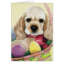 "Easter Cocker Spaniel Puppy" Art Greeting Card