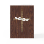 Easter Cross Against Wood Greeting Card