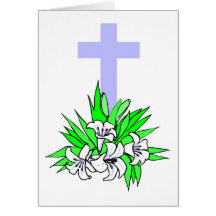 Easter cross and lilies card