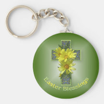 Easter Cross Blessings Key Chain