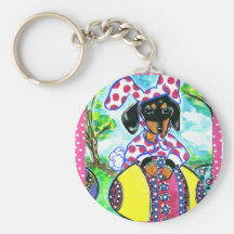 Easter Dachshund Key Chain
