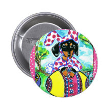 Easter Dachshund Pinback Buttons