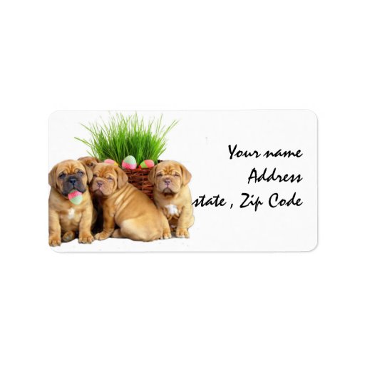 Easter Dogue de Bordeaux pups Address Label