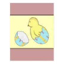 Easter Egg Chick Surprise Postcard