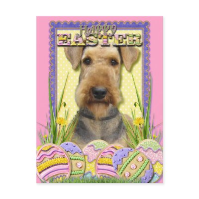 Easter Egg Cookies - Airedale Postcards by FrankzPawPrintz