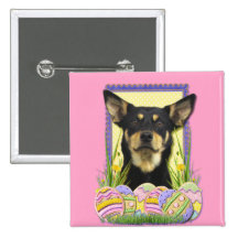Easter Egg Cookies - Australian Kelpie Pinback Buttons