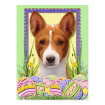Easter Egg Cookies - Basenji Postcard