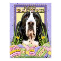 Easter Egg Cookies - Basset Hound - Jasmine Post Card