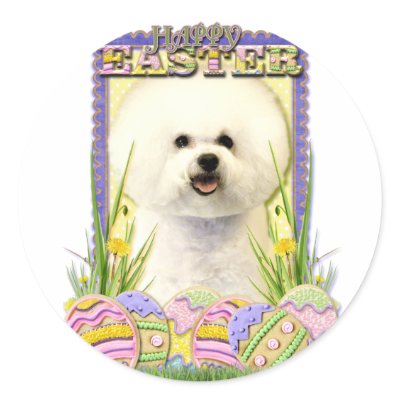 Easter Egg Cookies - Bichon Frise Sticker by FrankzPawPrintz