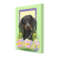 Easter Egg Cookies - Dachshund Stretched Canvas Prints