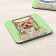 Easter Egg Cookies - Yorkshire Terrier Beverage Coaster