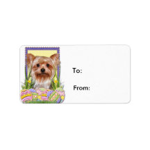 Easter Egg Cookies - Yorkshire Terrier Personalized Address Labels