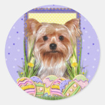 Easter Egg Cookies - Yorkshire Terrier Round Sticker