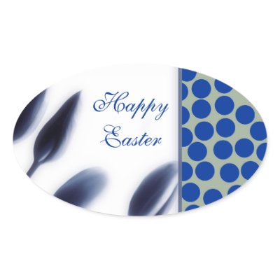 Easter Egg Gift Tag Stickers, oval stickers by JayneLogan
