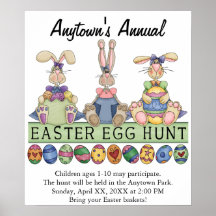 Easter Egg Hunt Announcement Advertisement Poster