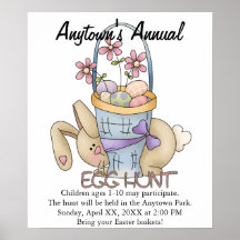 Easter Egg Hunt Announcement Advertisement Poster