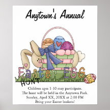 Easter Egg Hunt Announcement Advertisement Poster