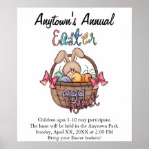 Easter Egg Hunt Announcement Advertisement Poster