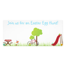 Easter Egg Hunt invite with hidden eggs