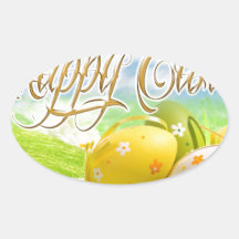 Easter Egg Hunt Oval Stickers