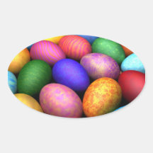 Easter Egg oval sticker