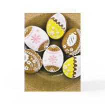 Easter Egg Shaped Biscuits On The Plate Card