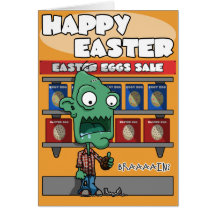 Easter Egg Zombie Card