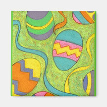 Easter Eggs Galore Refrigerator Magnet