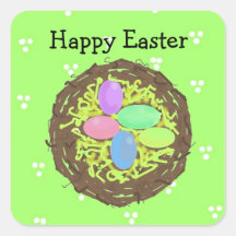 Easter Eggs in a Nest Stickers