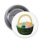 Easter Eggs in Decorative Basket Button