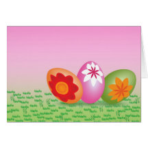 Easter Eggs On Pink Card