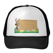 Easter Eggs Wooden Sign Trucker Hats