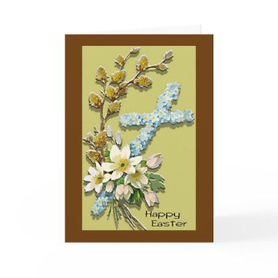 Easter Flower Cross Card by monkley_designs