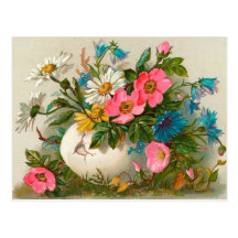 Easter Flowers Vintage Floral Art Post Cards