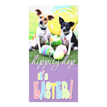 Easter Fox Terrier - Sadie and Baboo Customized Photo Card