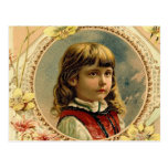 Easter girl victorian postcard