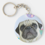 Easter Greetings pug Keychain