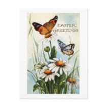 Easter Greetings With Butterflies Postcard