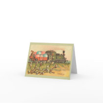 Easter Greetings With Egg Train Greeting Card