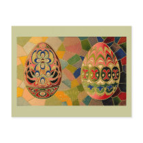 Easter Greetings With Painted Eggs Postcards