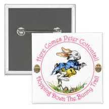 Easter - Here Comes Peter Cottontail Button