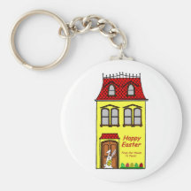 Easter House Keychain