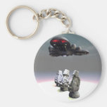 Easter Island Heads and UFO Keychain