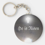 Easter Key Chain He is Risen Light Stream Cross