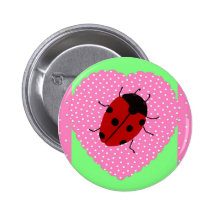 Easter Ladybug Pinback Buttons