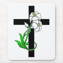 Easter Lilies and Cross Mouse Mats