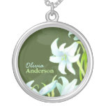 Easter Lilies with Personalized Name Necklace