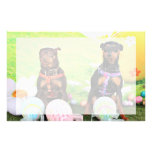 Easter - Min Pin - Zena and Gidget Stationery